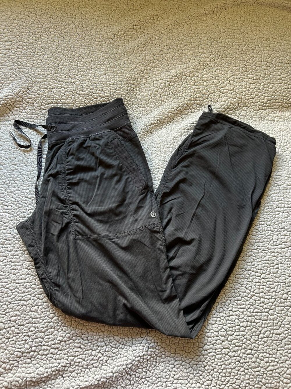 Lululemon -- charcoal grey nylon sweatpants/ track pants